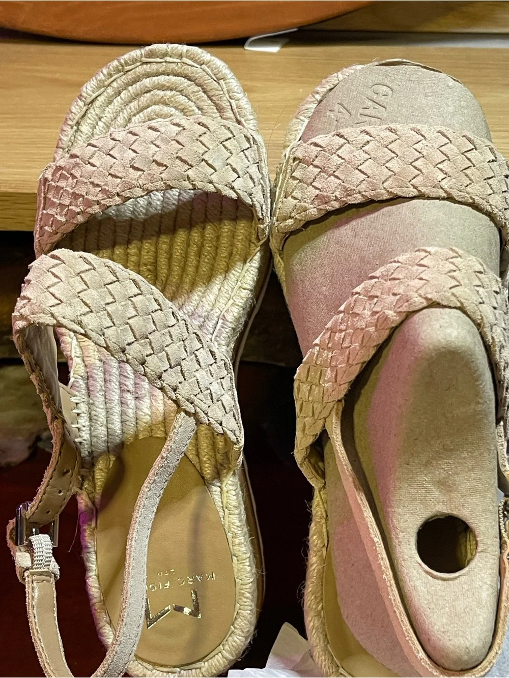 NIB Marc Fisher LTD # MLGABLI Espadrille Platform Wedge Sandal /Slingback Sz 6M